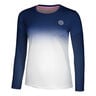 Crew Gradiant Haut Manches Longues Femmes-Bleu Fonc&eacute;,Blanc