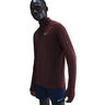 Stride Half-Zip Longsleeve Maillot de course Hommes-rouge fonc&eacute;, argent