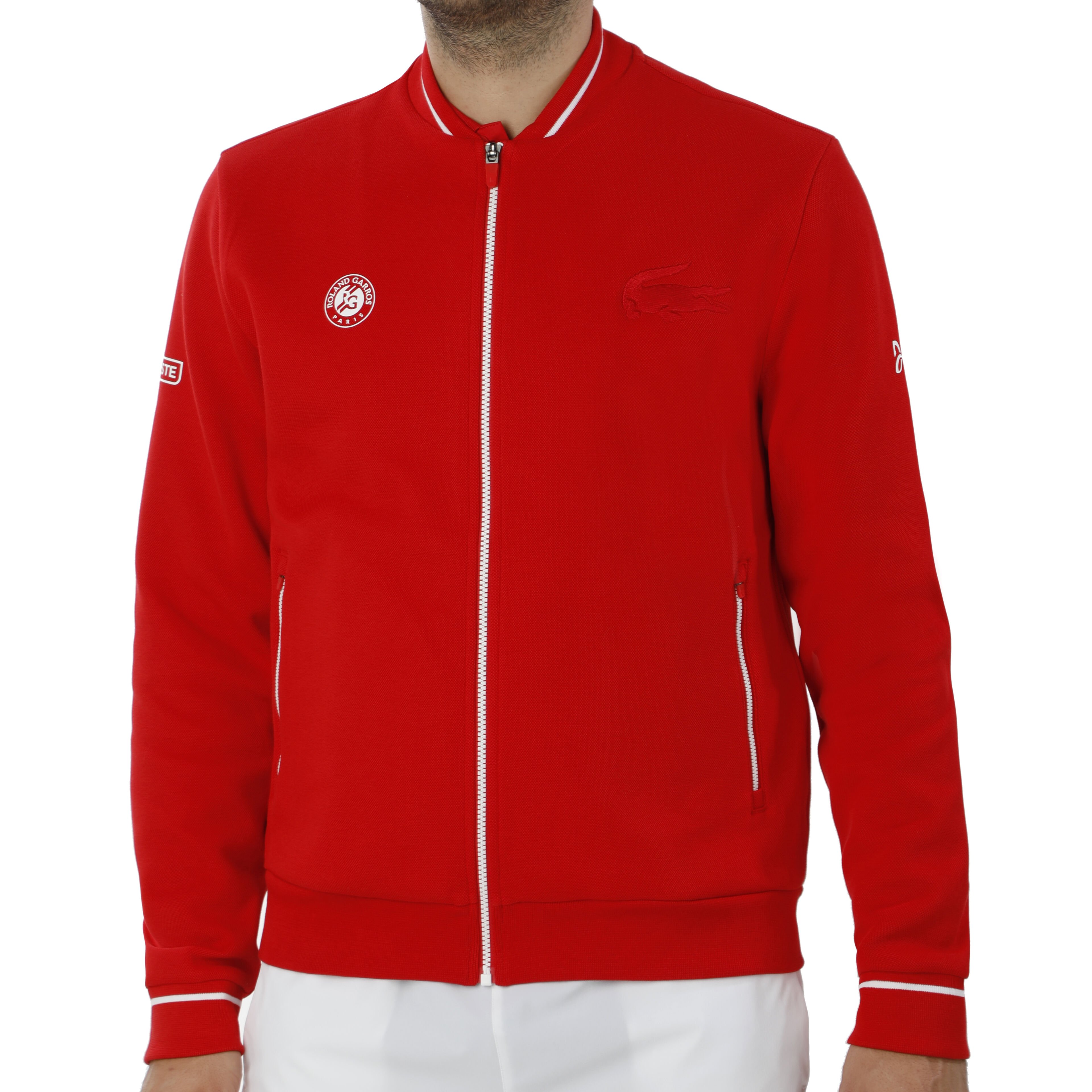 Buy Lacoste Novak Djokovic Gilet En Coton Hommes Rouge Blanc online Tennis Point BE