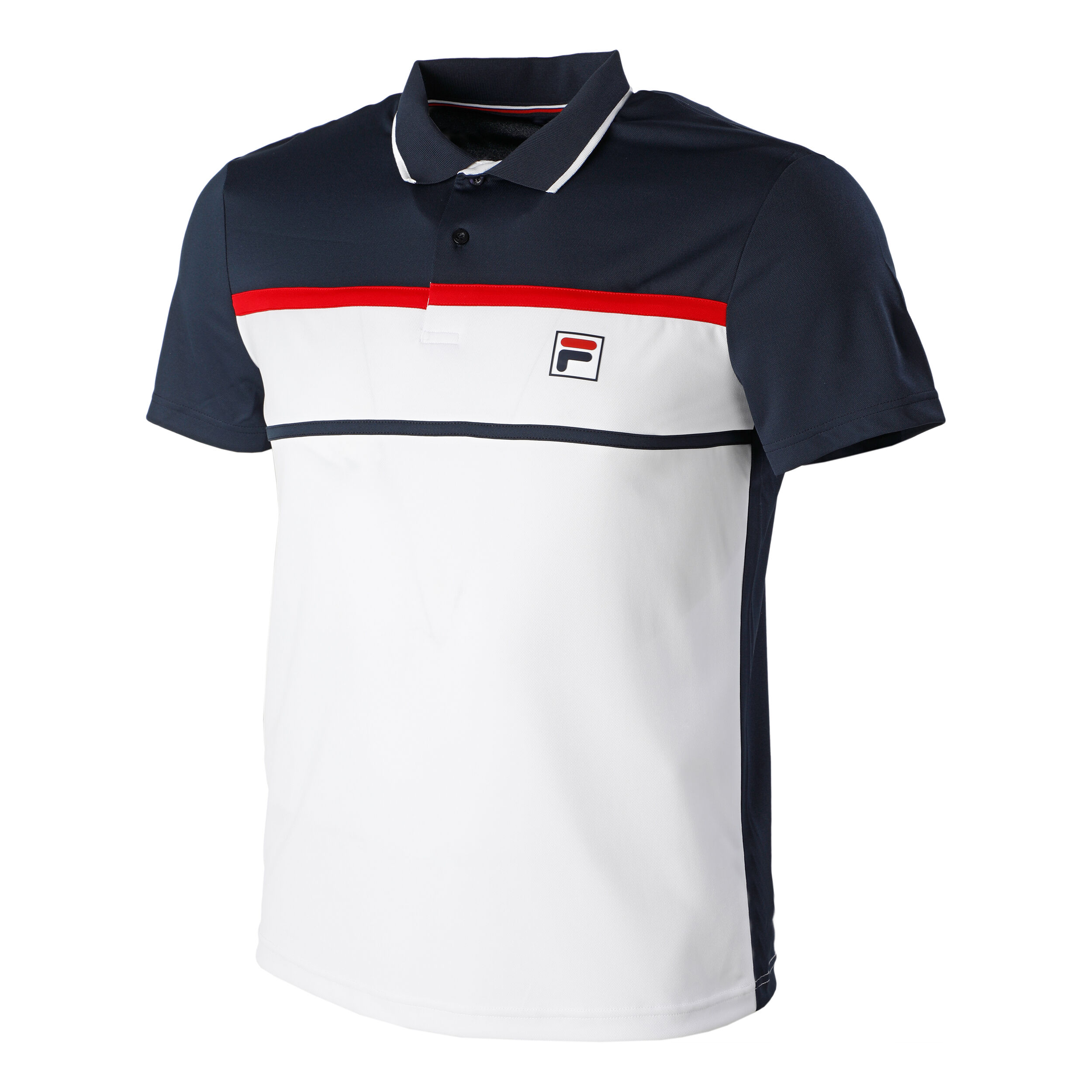 Buy Fila Anton Polo Hommes Blanc Bleu Fonce online Tennis Point BE