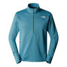 Winter Warm Pro 1/4 Zip Maillot De Course Hommes-Bleu Gris