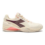 Chaussures de tennis Diadora Diadora Blushield Torneo 3 Chaussures Toutes Surfaces Femmes-Blanc,Rouge Foncé