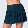 Racer Rib Pleated Jupe Femmes - bleu fonc&eacute;, jaune