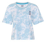 Vêtements Australian Open Australian Open AO Tie Dye Cropped T-shirt Femmes-Bleu Clair,Blanc
