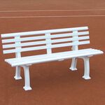 Équipement Court De Tennis Tegra Tennisplatzsitzbank mit Lehne, Länge 1,50 m, weiß