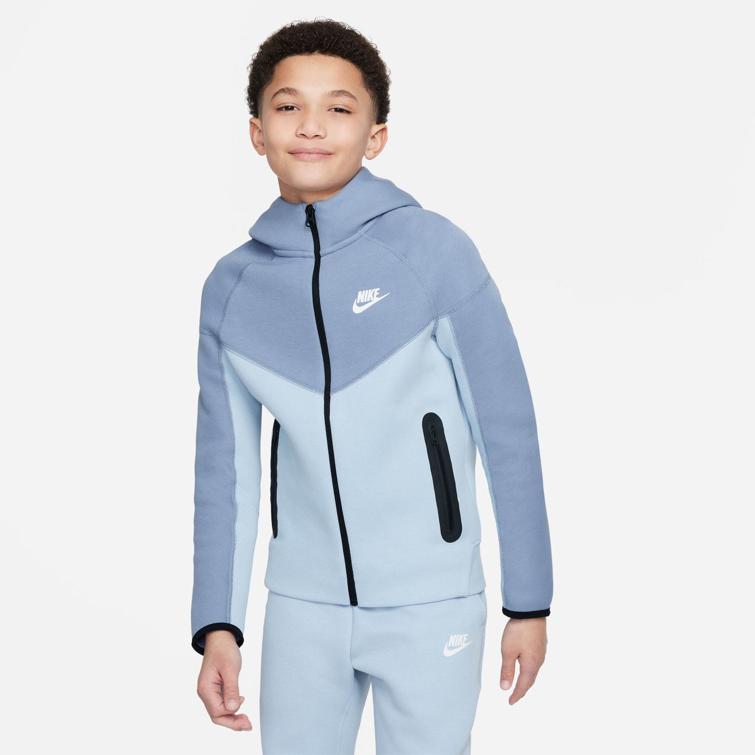 Buy Nike Tech Fleece Full Zip Gilet En Coton Garcons Bleu Clair Gris online Tennis Point BE