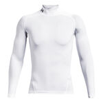 V&ecirc;tements Under Armour Under Armour Heatgear Comp Mock Haut Manches Longues Hommes-Blanc