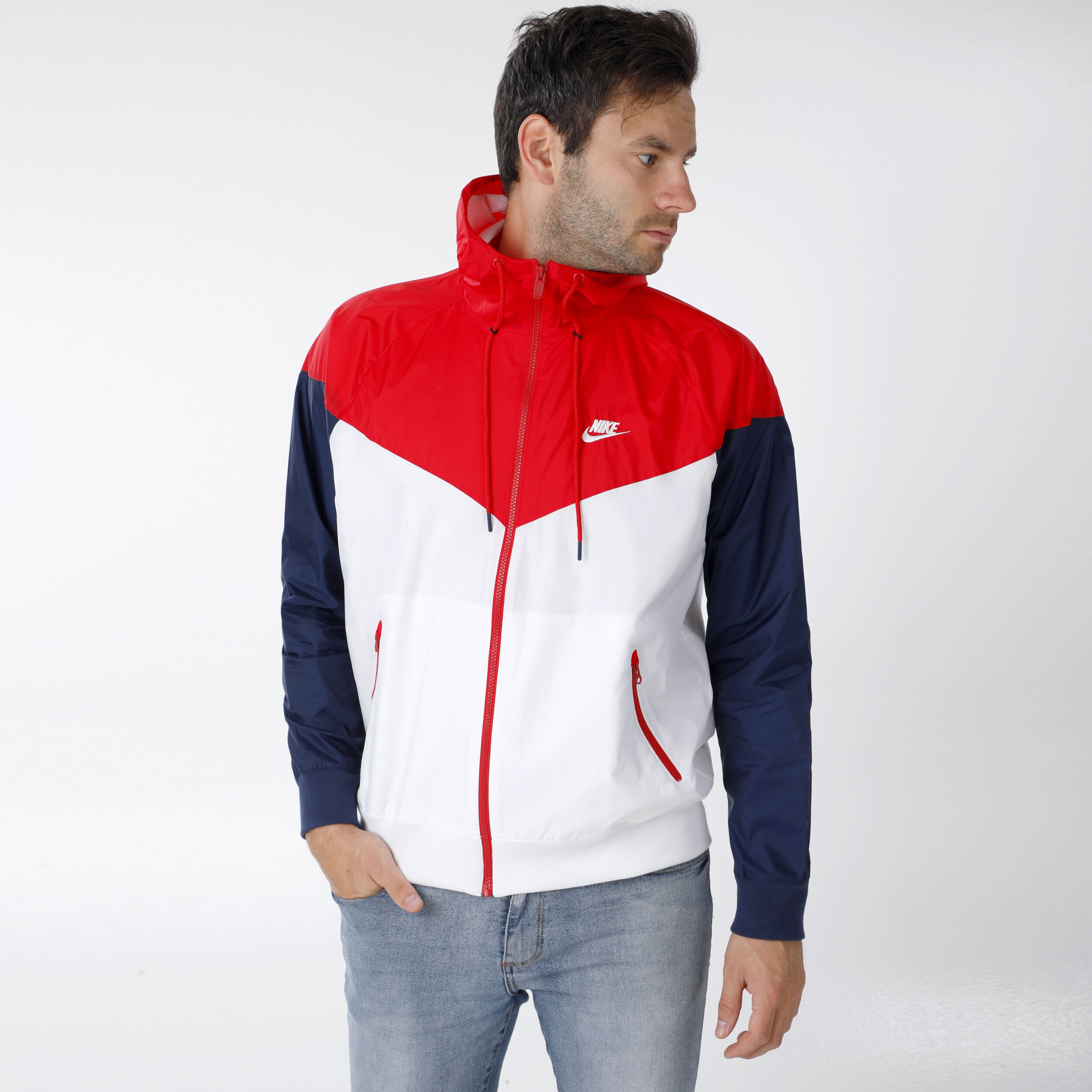 Buy Nike Sportswear Windrunner Veste De Survetement Hommes Blanc Rouge online Tennis Point BE