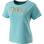 Vêtements Wilson Wilson Sript Eco T-shirt Femmes-Bleu,Jaune