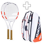 Lot De Raquettes Babolat 2x Pure Strike 97 plus Schlägertasche