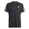 Essentials Train 3-Stripes Training T-shirt Hommes-Noir,Blanc
