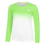 Vêtements BIDI BADU BIDI BADU Crew Gradiant Haut Manches Longues Femmes-Vert Fluo,Blanc