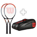 Lot De Raquettes Wilson 2x Clash 100L plus Schlägertasche