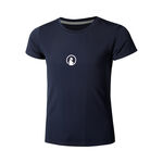V&ecirc;tements de tennis Quiet Please Quiet Please Retriever T-shirt Filles-Bleu Fonc&eacute;,Blanc