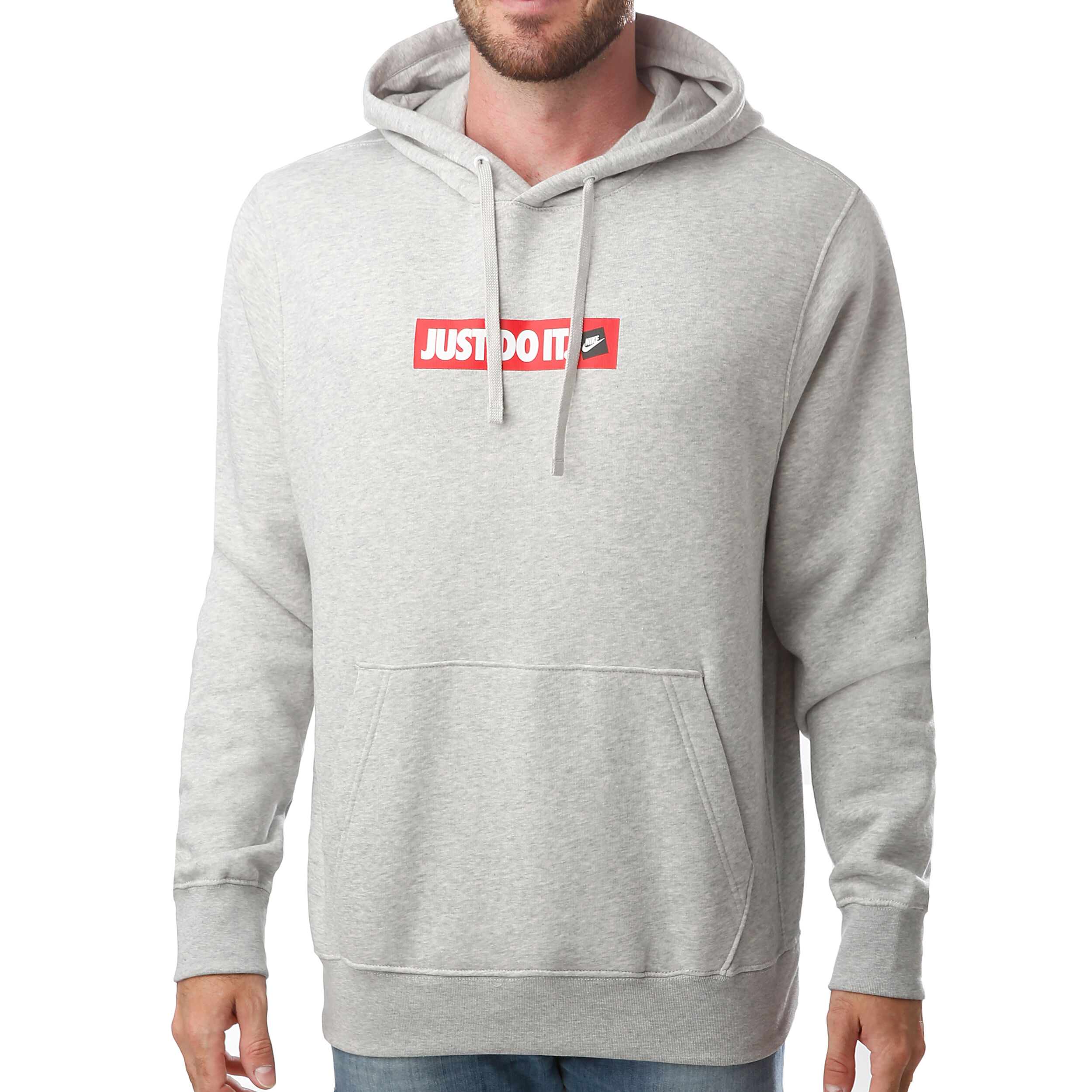 Buy Nike Sportswear Just Do It Sweat A Capuche Hommes Gris Clair Rouge online Tennis Point BE