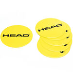 Accessoires pour entraîneurs HEAD HEAD Marquage Arrivée Pack De 6 Rond-Jaune