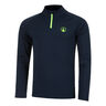 Wild Big Serve 1/4 Zip Haut Manches Longues Hommes-Bleu Fonc&eacute;,Vert Fluo