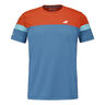 Crew Neck T-shirt Hommes - bleu fonc&eacute;, orange