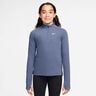 Dri-Fit Half-Zip Haut manches longues Filles - bleu gris, blanc