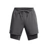 Launch 5in 2in1  Short de running Hommes-gris fonc&eacute;, gris fonc&eacute;