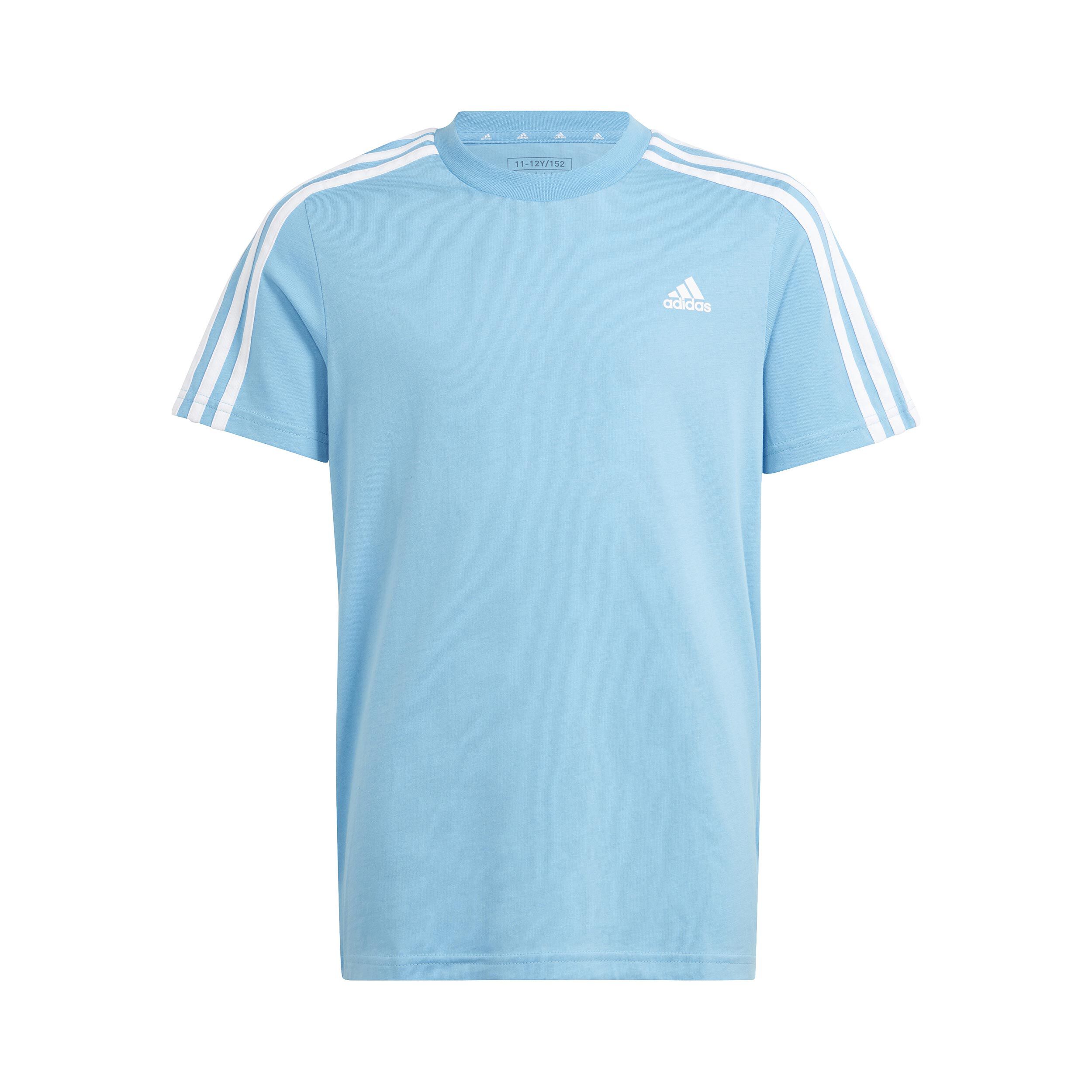 Buy adidas 3 Stripes Tee T shirt Garcons Bleu Clair Blanc online Tennis Point BE