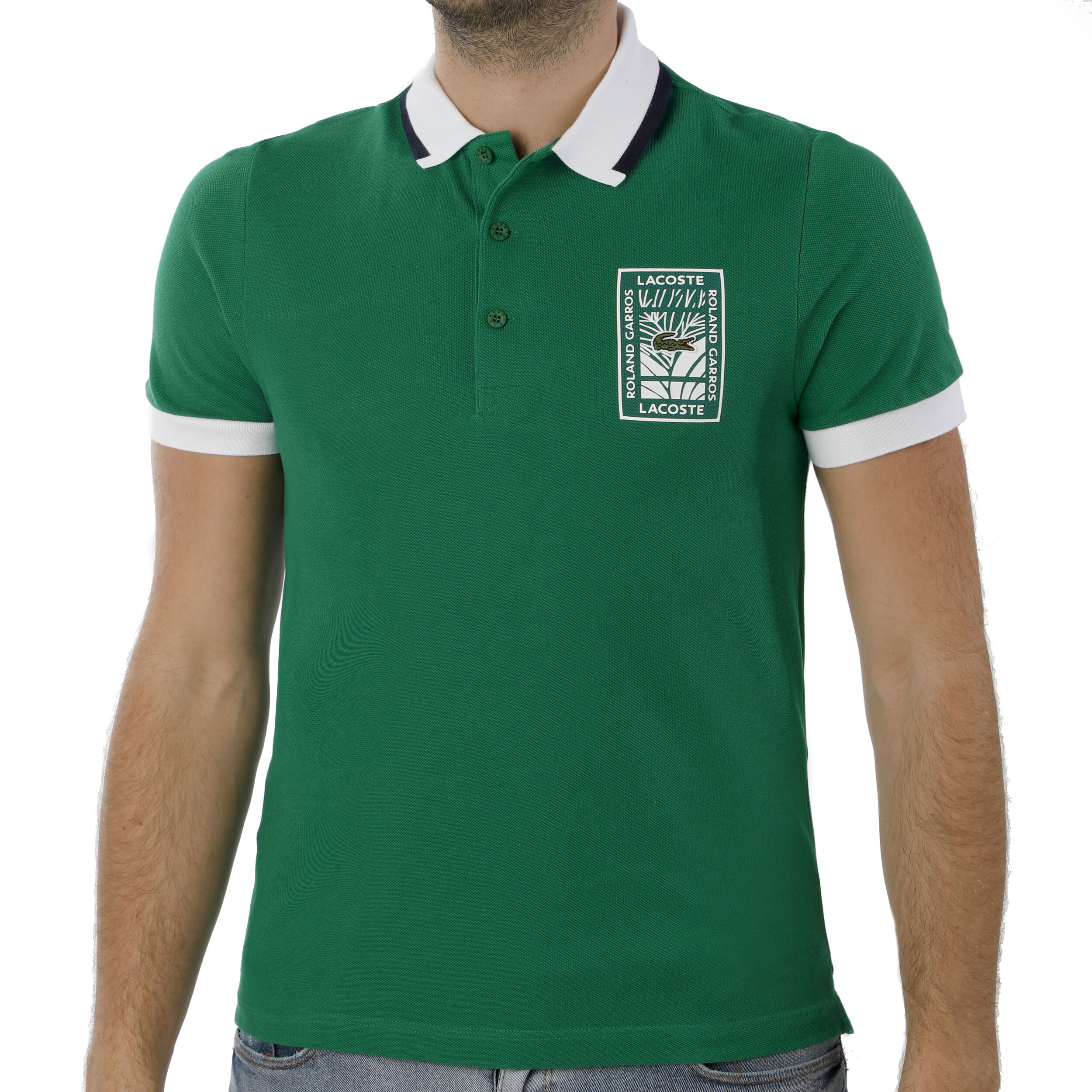 Buy Lacoste Roland Garros Lifestyle Polo Hommes Vert Fonc Blanc