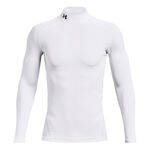 Vêtements Under Armour Under Armour Coldgear Comp Mock Haut Manches Longues Hommes-Blanc