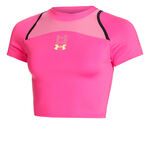 V&ecirc;tements Under Armour Under Armour Run Anywhere Crop Maillot De Course Femmes-Pink,Noir