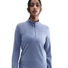 Swift Half-Zip Longsleeve Maillot de course Femmes-bleu gris, argent
