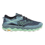 Chaussures de running Mizuno Mizuno Wave Mujin 10 Chaussure Trail Femmes-Bleu Fonc&eacute;,Mint