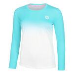 V&ecirc;tements BIDI BADU BIDI BADU Crew Gradiant Haut Manches Longues Femmes-Turquoise,Blanc