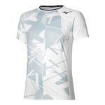 V&ecirc;tements de tennis Mizuno Mizuno Daybreakers Shadow Graphic T-shirt Hommes-Blanc,Gris