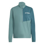 Vêtements adidas adidas Terrex MT Half-Zip Maillot De Course Femmes-Vert Foncé,Vert